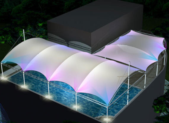 Sports facility membrane structure