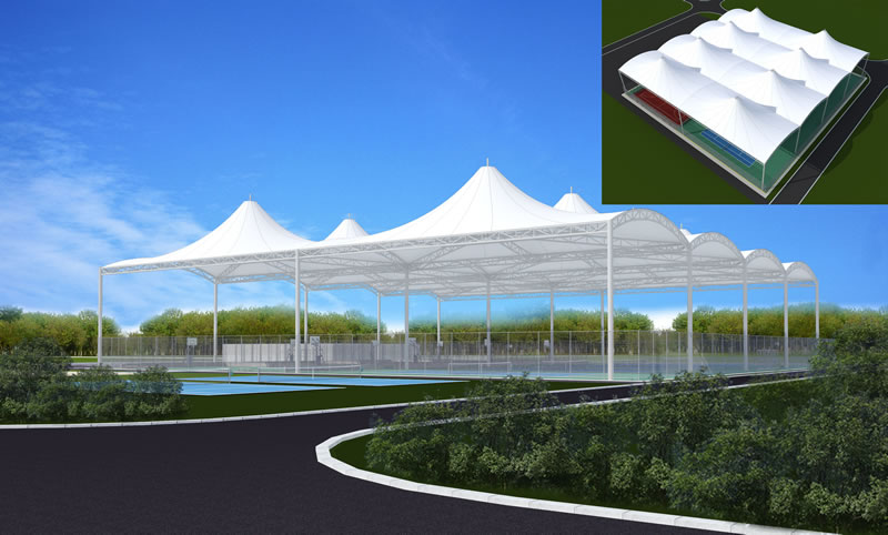 Sports facility membrane structure