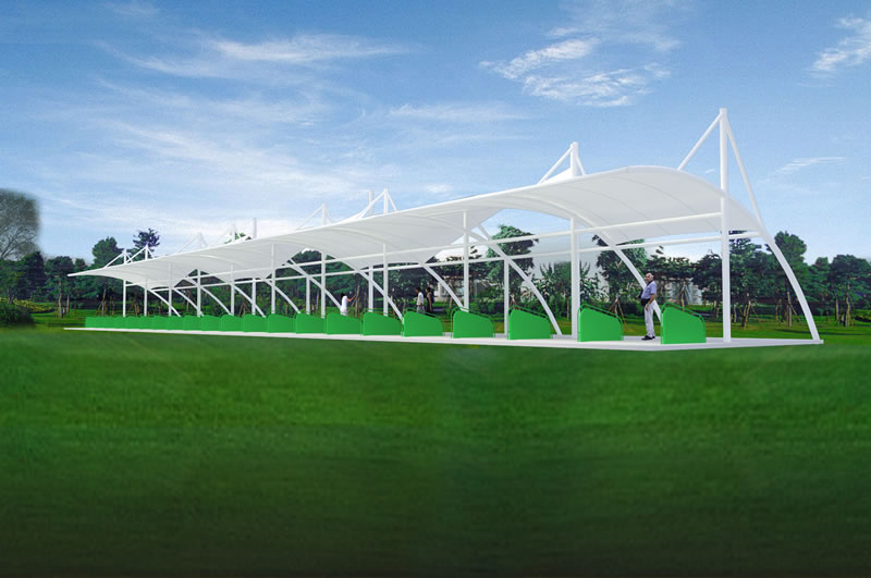 Sports facility membrane structure
