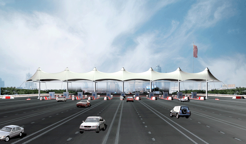 Membrane structure for transportation facilities